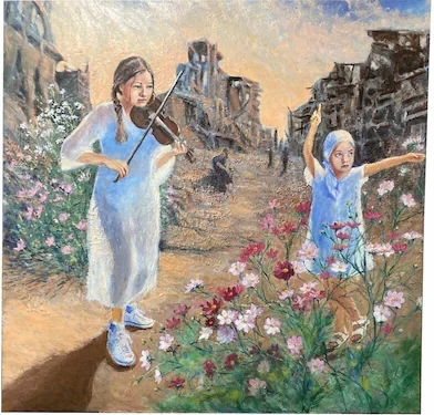 焦土に挽歌  舞うコスモス